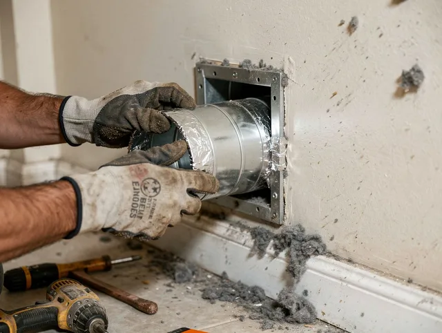 Professional dryer vent repair and installation by Raynham Dryer Vent Cleaning in Raynham